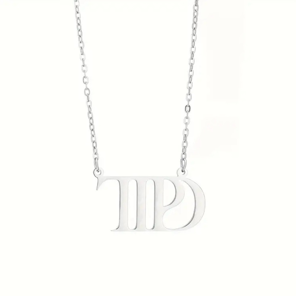 Taylor Swift Inspired Necklace “TTPD” in Stainless Steel with Silver Tone NEW